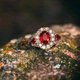 Platinum Ring With a 2.04Ct Natural Oval Brilliant Red Burmese Ruby