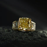 Platinum Ring With a 4.92Ct Natural Radiant Cut Diamond