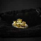 Platinum Ring With Yellow Diamonds