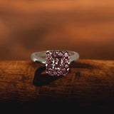 Platinum Ring With Pink Diamonds