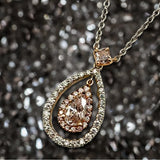 18K Gold Pendant With a 1.02Ct Natural Pear Shape Diamond