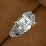 Emerald-cut diamond featuring internally flawless, natural tycoon-cut and round diamonds